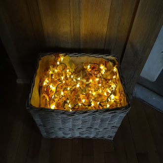 White LED Autumn Maple Garland