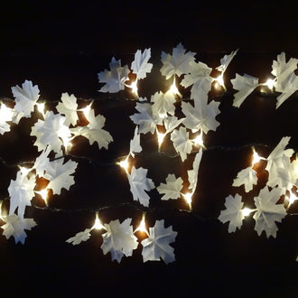 White LED White Maple Garland