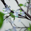 White LED Cherry Blossom Branches with Leaves